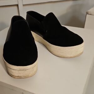 Black Slip-On Platform Shoes